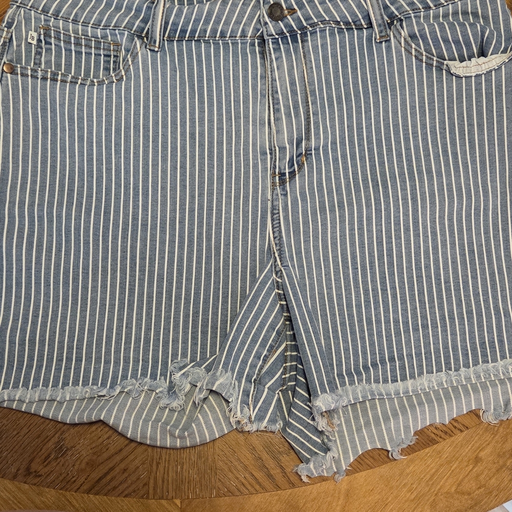 Judy Blue 3x Like New Blue Striped Women's Denim Shorts